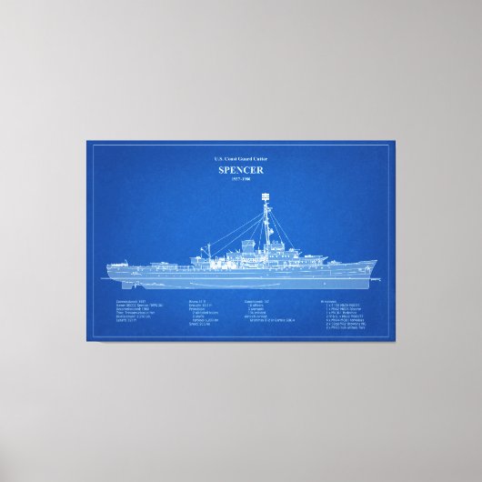 USCG Cutter Spencer wpg-36 - ABD Canvas Afdruk (Voorkant)