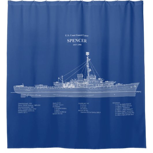 USCG Cutter Spencer wpg-36 - ABD Douchegordijn (Voorkant)