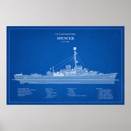 USCG Cutter Spencer wpg-36 - ABD Poster (Voorkant)