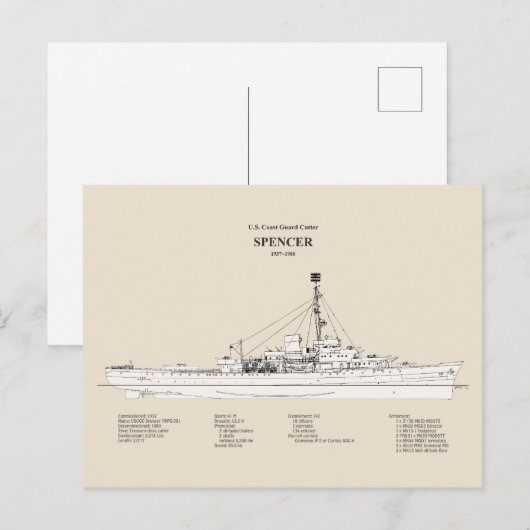 USCG Cutter Spencer wpg-36 - SBD Briefkaart (Voorkant / Achterkant)