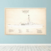 USCG Cutter Spencer wpg-36 - SBD Canvas Afdruk (Insitu (Houten vloer))
