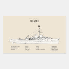 USCG Cutter Spencer wpg-36 - SBD Rechthoekige Sticker