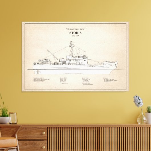 USCG Cutter Storis wmec-38 - SBD Canvas Afdruk (Insitu (Woonkamer))