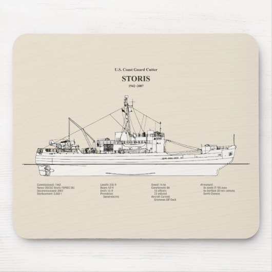 USCG Cutter Storis wmec-38 - SBD Muismat (Voorkant)