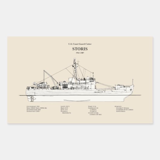 USCG Cutter Storis wmec-38 - SBD Rechthoekige Sticker (Voorkant)