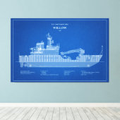 USCG Cutter Willow WLB-202 - ABD Canvas Afdruk (Insitu (Houten vloer))