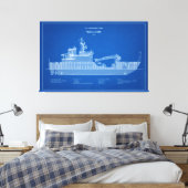 USCG Cutter Willow WLB-202 - ABD Canvas Afdruk (Insitu (Slaapkamer))