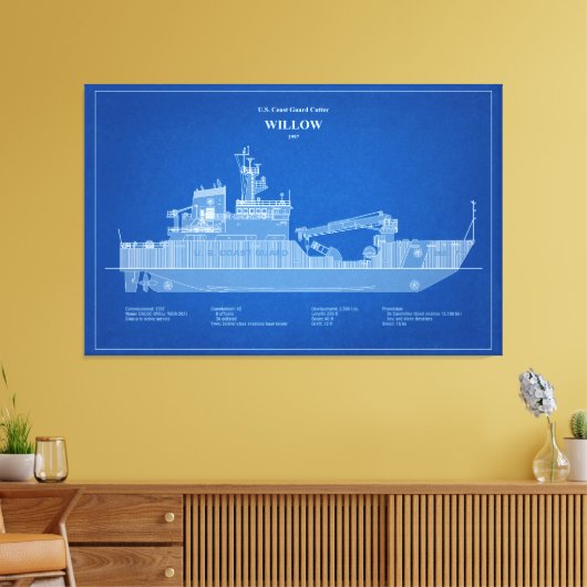 USCG Cutter Willow WLB-202 - ABD Canvas Afdruk (Insitu (Woonkamer))