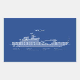 USCG Cutter Willow WLB-202 - ABD Rechthoekige Sticker