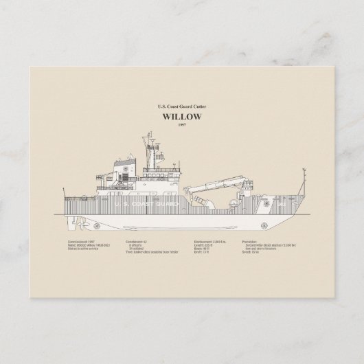 USCG Cutter Willow WLB-202 - SBD Briefkaart (Voorkant)