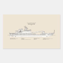 USCG Cutter Willow WLB-202 - SBD Rechthoekige Sticker