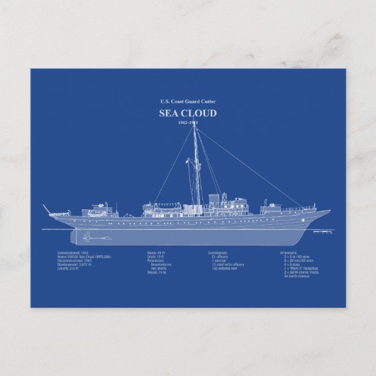 USCG Cutter Zee Cloud wpg-284 - ABD Briefkaart (Voorkant)