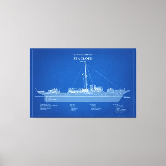 USCG Cutter Zee Cloud wpg-284 - ABD Canvas Afdruk (Voorkant)
