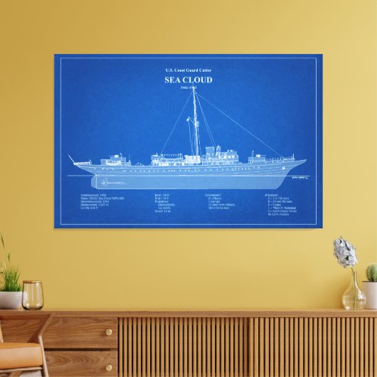 USCG Cutter Zee Cloud wpg-284 - ABD Canvas Afdruk (Insitu (Woonkamer))