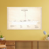 USCG Cutter Zee Cloud wpg-284 - SBD Canvas Afdruk (Insitu (Woonkamer))