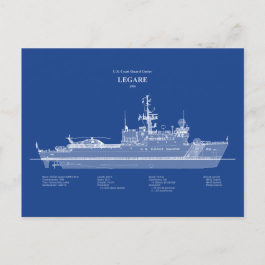 USCG Legare wmec-912 - ABD Briefkaart (Voorkant)