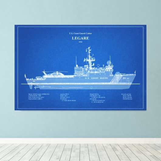 USCG Legare wmec-912 - ABD Canvas Afdruk (Insitu (Houten vloer))
