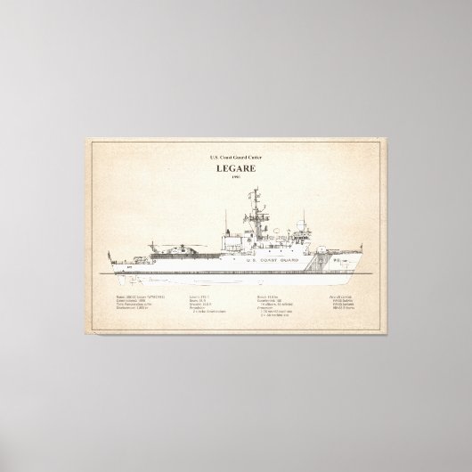USCG Legare wmec-912 - SBD Canvas Afdruk (Voorkant)