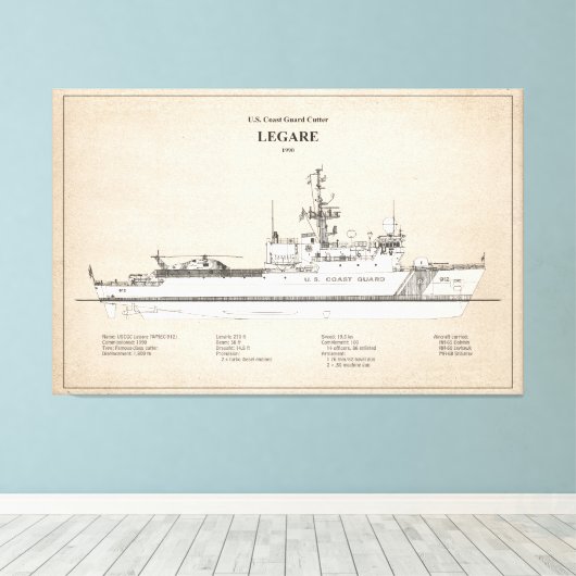 USCG Legare wmec-912 - SBD Canvas Afdruk (Insitu (Houten vloer))