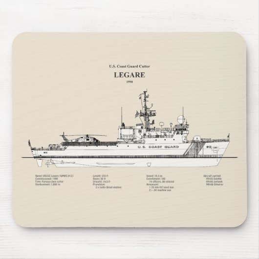 USCG Legare wmec-912 - SBD Muismat (Voorkant)
