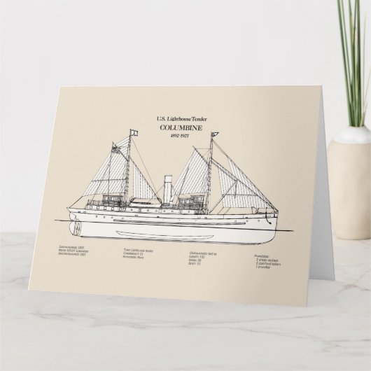 USCG Lighthouse Tender Columbine - SBD Bedankkaart (Voorkant)