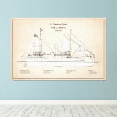 USCG Lighthouse Tender Columbine - SBD Canvas Afdruk (Insitu (Houten vloer))