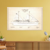 USCG Lighthouse Tender Columbine - SBD Canvas Afdruk (Insitu (Woonkamer))