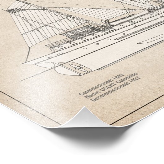 USCG Lighthouse Tender Columbine - SBD Foto Afdruk (Hoek)