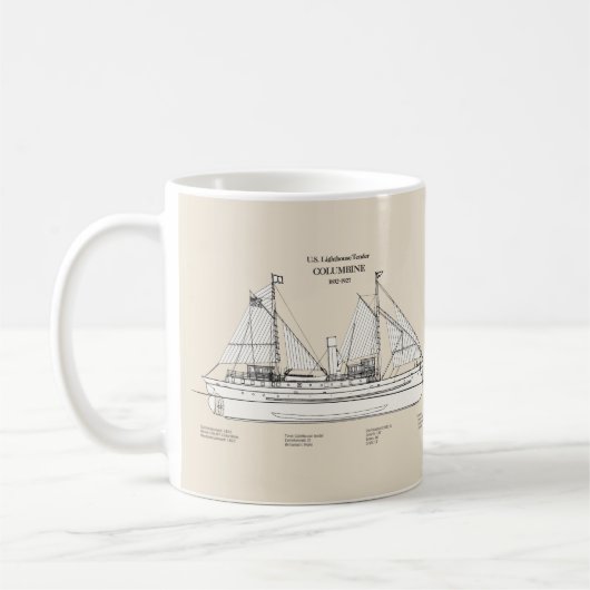 USCG Lighthouse Tender Columbine - SBD Koffiemok (Links)