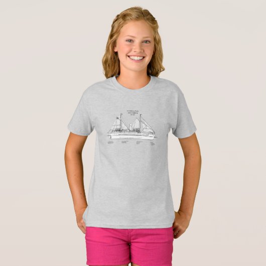 USCG Lighthouse Tender Columbine - SBD T-shirt (Voorkant volledig)