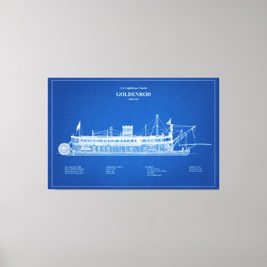 USCG Lighthouse Tender Goldenrod - ABD Canvas Afdruk (Voorkant)