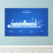 USCG Lighthouse Tender Goldenrod - ABD Canvas Afdruk (Insitu (Houten vloer))