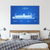 USCG Lighthouse Tender Goldenrod - ABD Canvas Afdruk (Insitu (Slaapkamer))