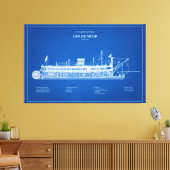 USCG Lighthouse Tender Goldenrod - ABD Canvas Afdruk (Insitu (Woonkamer))