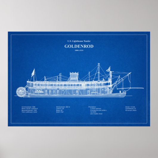 USCG Lighthouse Tender Goldenrod - ABD Poster (Voorkant)