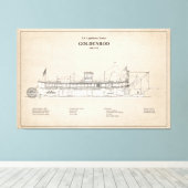USCG Lighthouse Tender Goldenrod - SBD Canvas Afdruk (Insitu (Houten vloer))