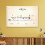 USCG Lighthouse Tender Goldenrod - SBD Canvas Afdruk (Insitu (Woonkamer))