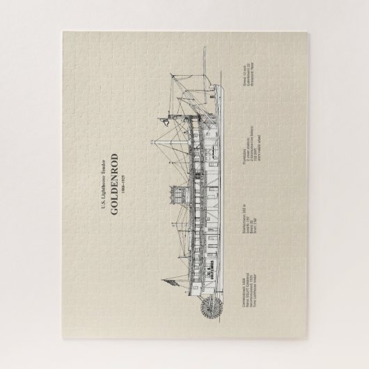 USCG Lighthouse Tender Goldenrod - SBD Legpuzzel (Verticaal)