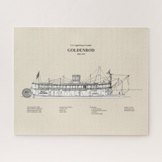 USCG Lighthouse Tender Goldenrod - SBD Legpuzzel (Horizontaal)