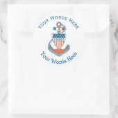 USCG Luitenant-bevelhebber Douaneaneanker Ronde Sticker (Tas)