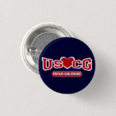 USCG Proud Vriendin Ronde Button 3,2 Cm (Voorkant /achterkant)