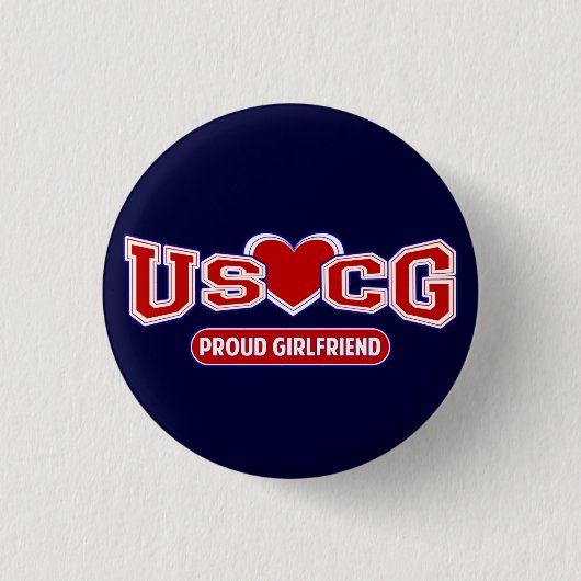 USCG Proud Vriendin Ronde Button 3,2 Cm (Voorkant)