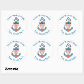 USCG Revermoeid achteradmiraal Aangepaste anker Ronde Sticker (Vel)