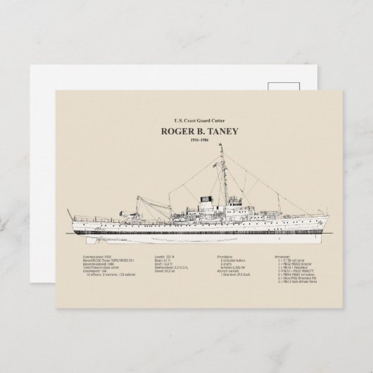 USCG Roger B. Taney whec-37 - SBD Briefkaart (Voorkant / Achterkant)