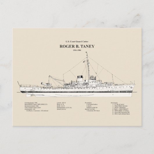 USCG Roger B. Taney whec-37 - SBD Briefkaart (Voorkant)
