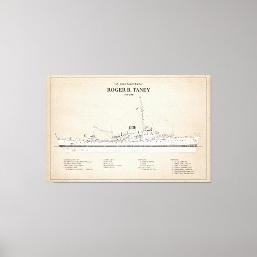 USCG Roger B. Taney whec-37 - SBD Canvas Afdruk (Voorkant)