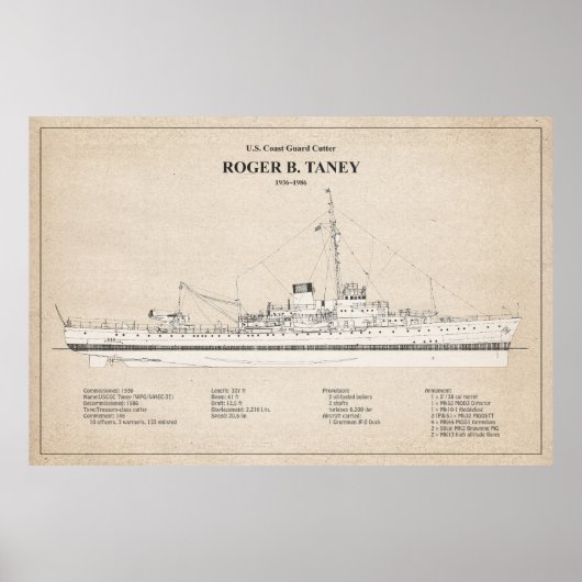 USCG Roger B. Taney whec-37 - SBD Poster (Voorkant)