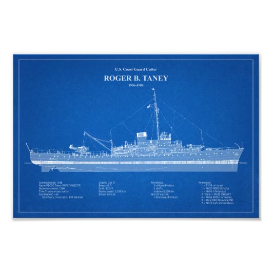 USCG Roger B. Taney whec-37 – VS Foto Afdruk (Voorkant)