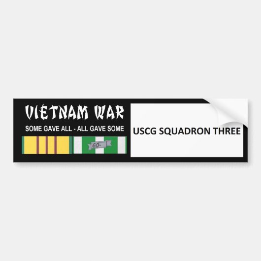 USCG SQUADRON DRIE VIETNAM WAR VETERAN BUMPERSTICKER (Voorkant)