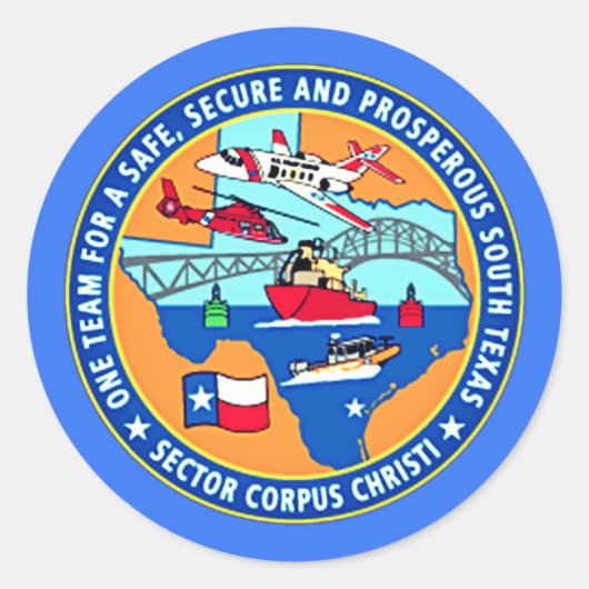 USCG Station Corpus Christi Texas Ronde Sticker (Voorkant)